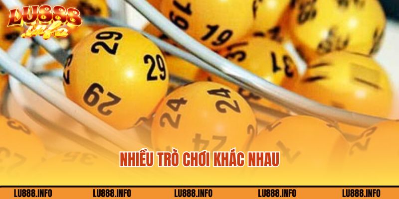 Sảnh game xổ số online Lu88 với nhiều trò chơi khác nhau